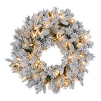 Snowy Atica Christmas Wreath – 61cm | 50 Warm LEDs