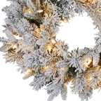 Snowy Atica Christmas Wreath – 61cm | 50 Warm LEDs