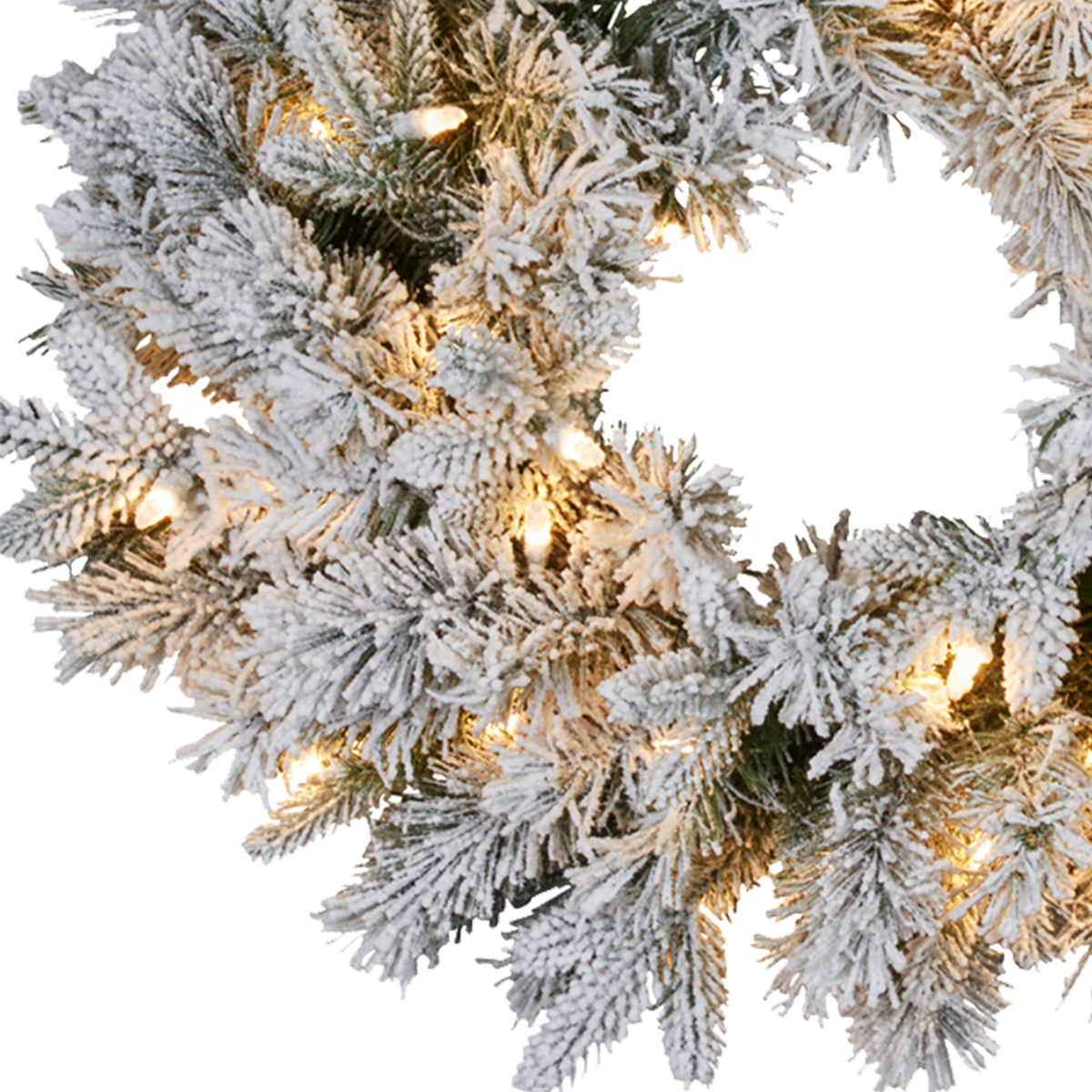 Snowy Atica Christmas Wreath – 61cm | 50 Warm LEDs