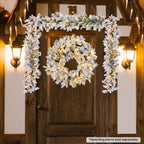 Snowy Atica Christmas Wreath – 61cm | 50 Warm LEDs
