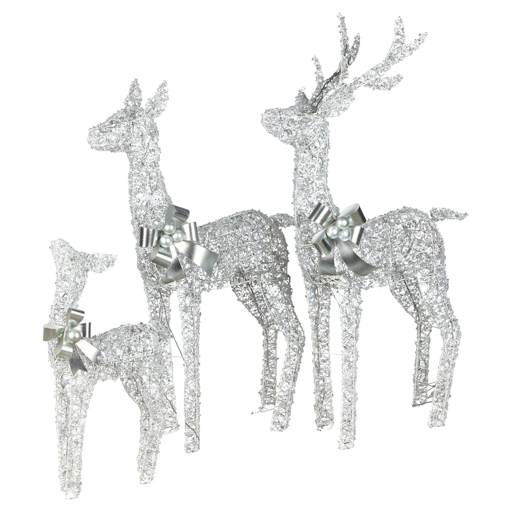 3-Piece Illuminated Reindeer Display – 260 Cool White LEDs