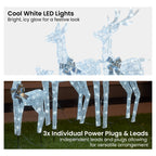 3-Piece Illuminated Reindeer Display – 260 Cool White LEDs