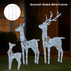 3-Piece Illuminated Reindeer Display – 260 Cool White LEDs