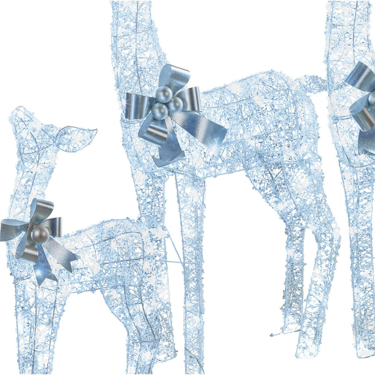 3-Piece Illuminated Reindeer Display – 260 Cool White LEDs