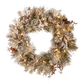 Snowy Bedford Christmas Wreath – 61cm | 50 Warm LEDs