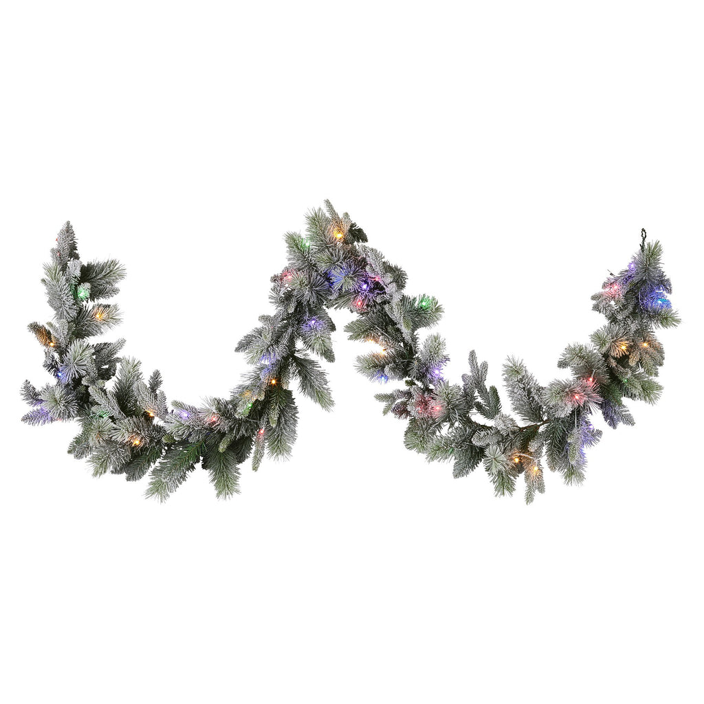 Snowy Stamford Spruce Christmas Garland – 2.74m | 50 LEDs