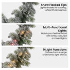 Snowy Stamford Spruce Christmas Garland – 2.74m | 50 LEDs