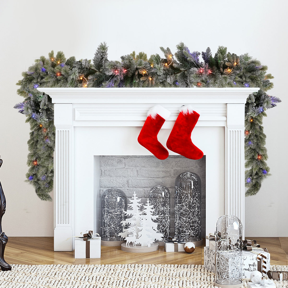 Snowy Stamford Spruce Christmas Garland – 2.74m | 50 LEDs