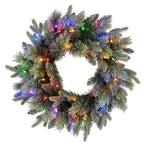 Snowy Stamford Spruce Christmas Wreath – 61cm | LED Lights