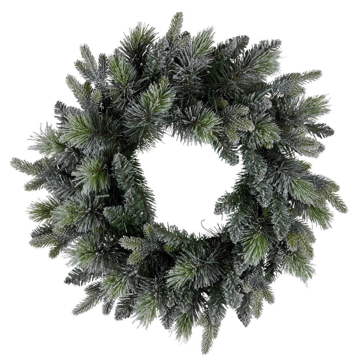 Snowy Stamford Spruce Christmas Wreath – 61cm | LED Lights