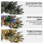 Snowy Stamford Spruce Christmas Wreath – 61cm | LED Lights
