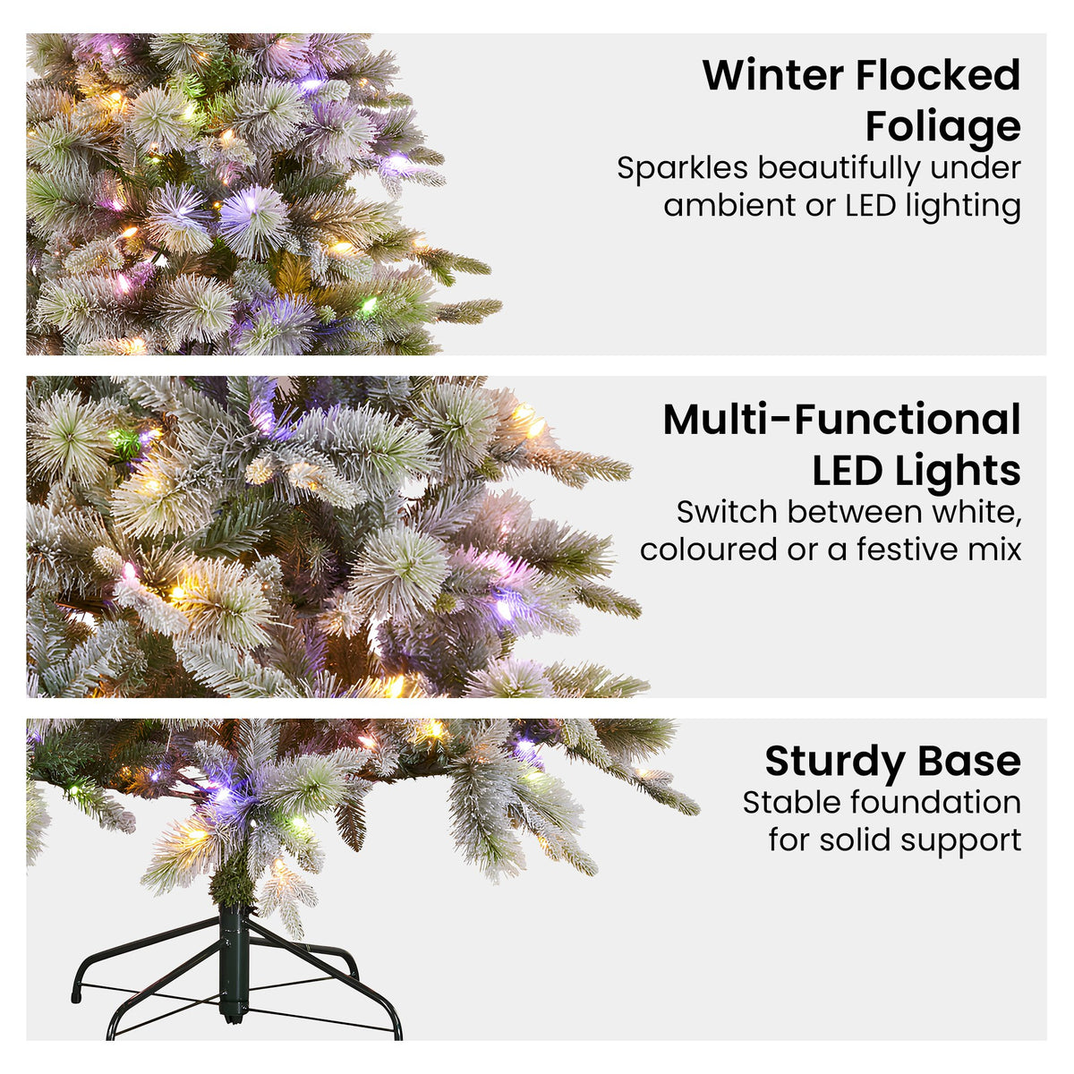 Snowy Stamford Spruce Christmas Tree – 7.5ft | 550 LEDs