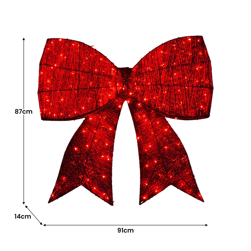 Christabelle 91cm Pre-Lit Christmas Bow – Red