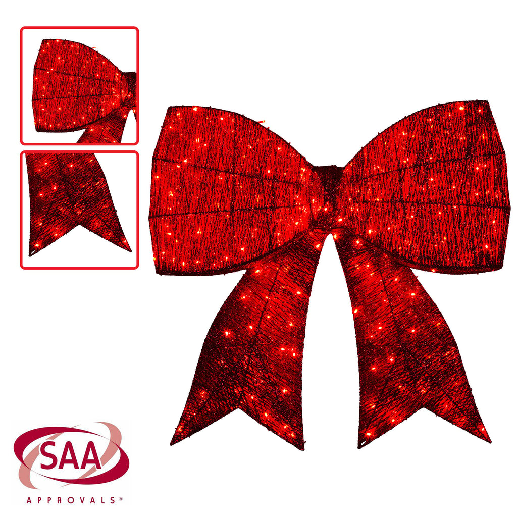 Christabelle 91cm Pre-Lit Christmas Bow – Red