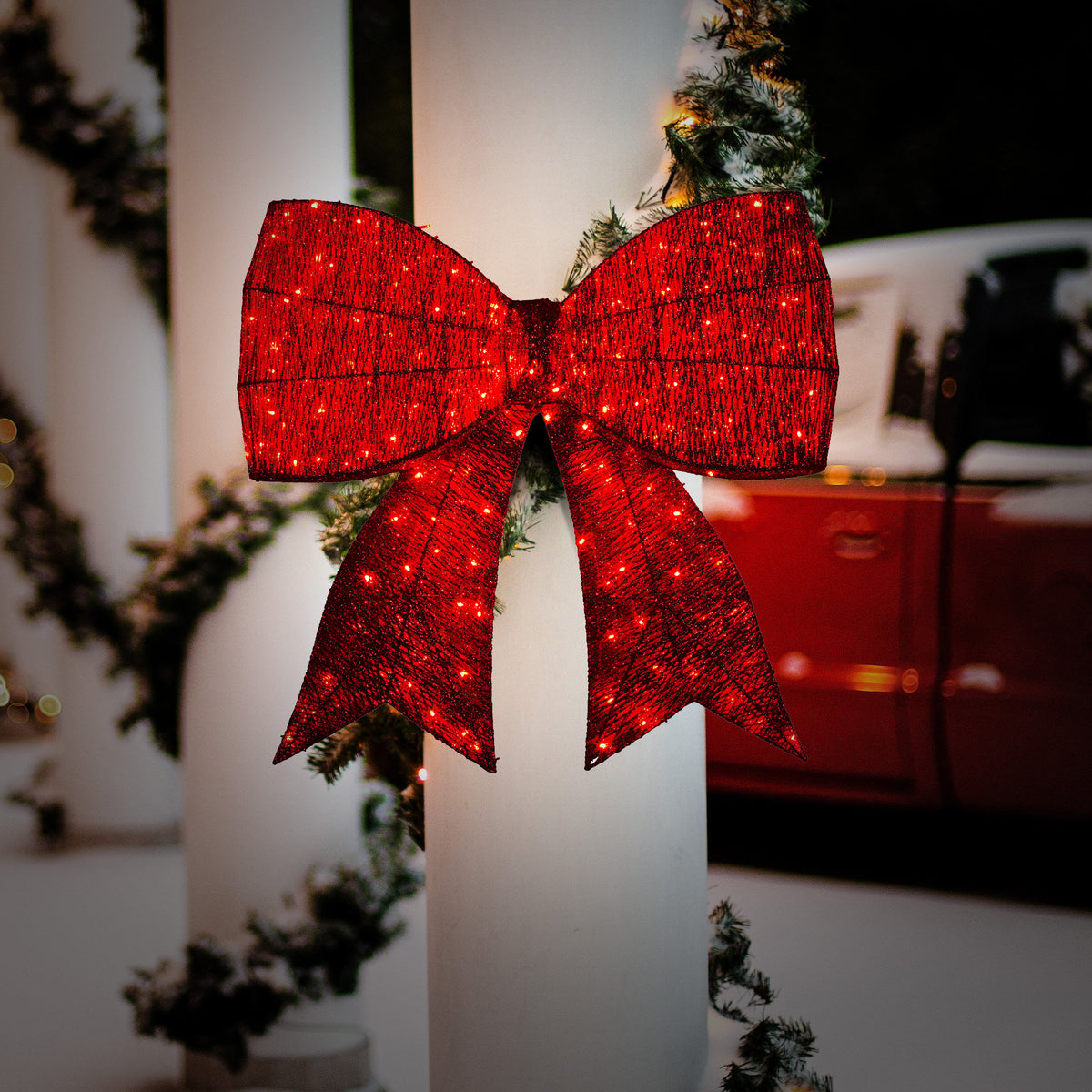 Christabelle 91cm Pre-Lit Christmas Bow – Red
