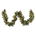 Gold & Green Pre-Lit Christmas Garland – 2.74m | 70 Warm LEDs