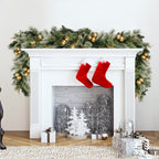Gold & Green Pre-Lit Christmas Garland – 2.74m | 70 Warm LEDs