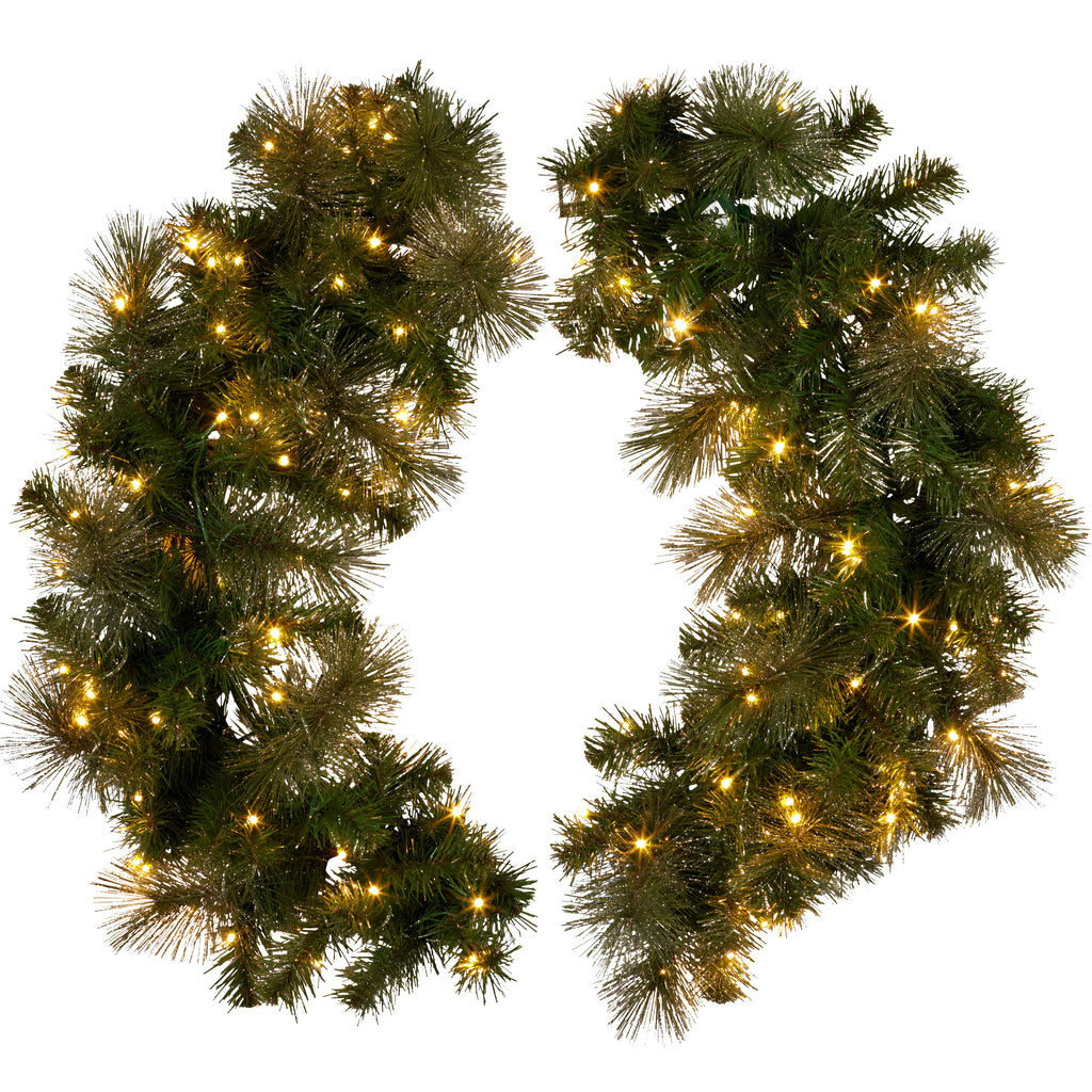 Christabelle 1.22m Split Double-Door Christmas Wreath – 140 LED Lights