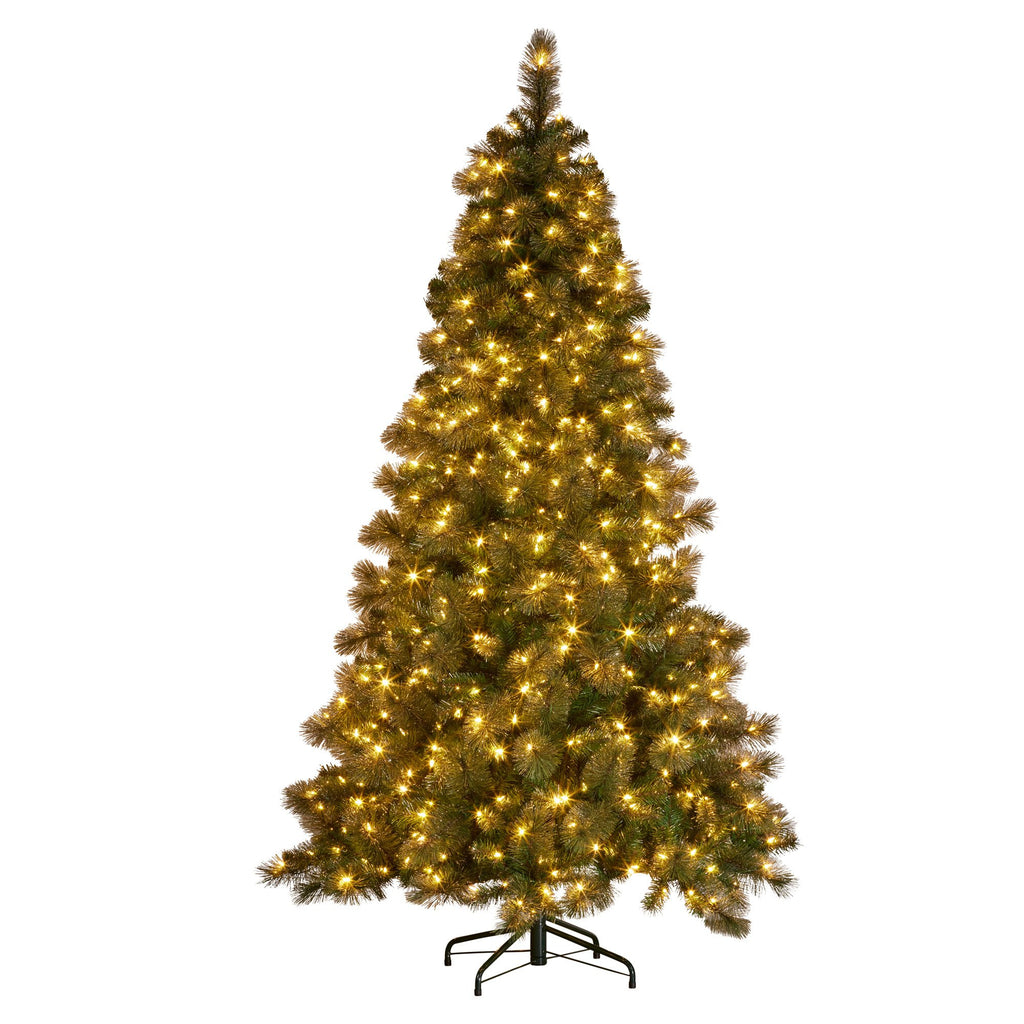 Christabelle 7.5ft Glittery Gold Pre-Lit Christmas Tree – 650 LEDs