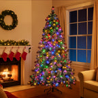 Christabelle 7.5ft Glittery Gold Pre-Lit Christmas Tree – 650 LEDs