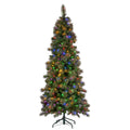 Christabelle 7.5ft Slim Glittery Gold Pre-Lit Christmas Tree – 400 LEDs