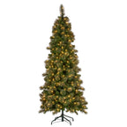 Christabelle 7.5ft Slim Glittery Gold Pre-Lit Christmas Tree – 400 LEDs