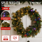 Split Christmas Wreath for Double Doors – 76cm | 100 LEDs