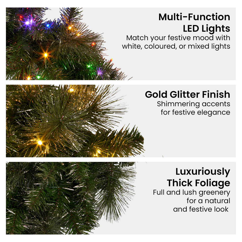 Split Christmas Wreath for Double Doors – 76cm | 100 LEDs