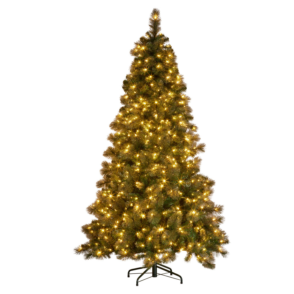 BIG AF 9ft Glittery Gold Pre-Lit Christmas Tree – 850 LEDs