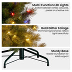 BIG AF 9ft Glittery Gold Pre-Lit Christmas Tree – 850 LEDs