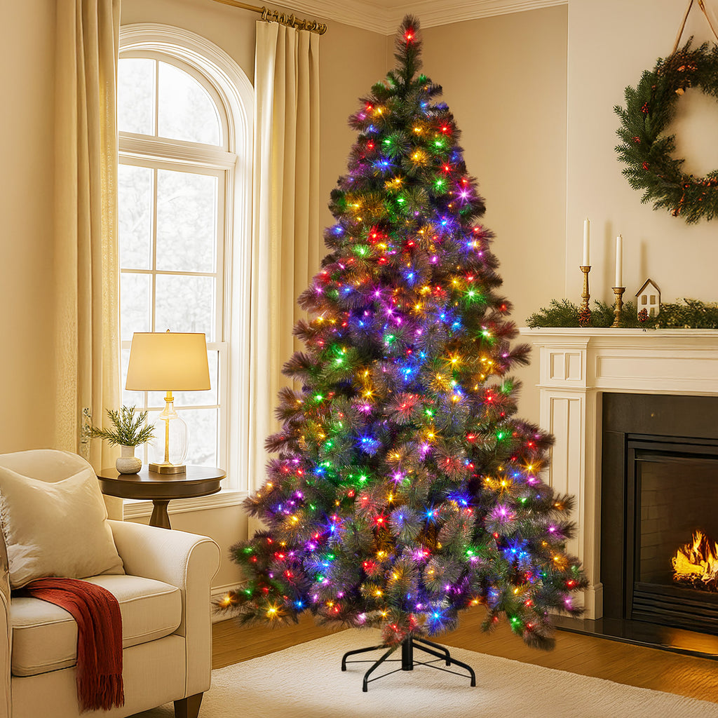 BIG AF 9ft Glittery Gold Pre-Lit Christmas Tree – 850 LEDs