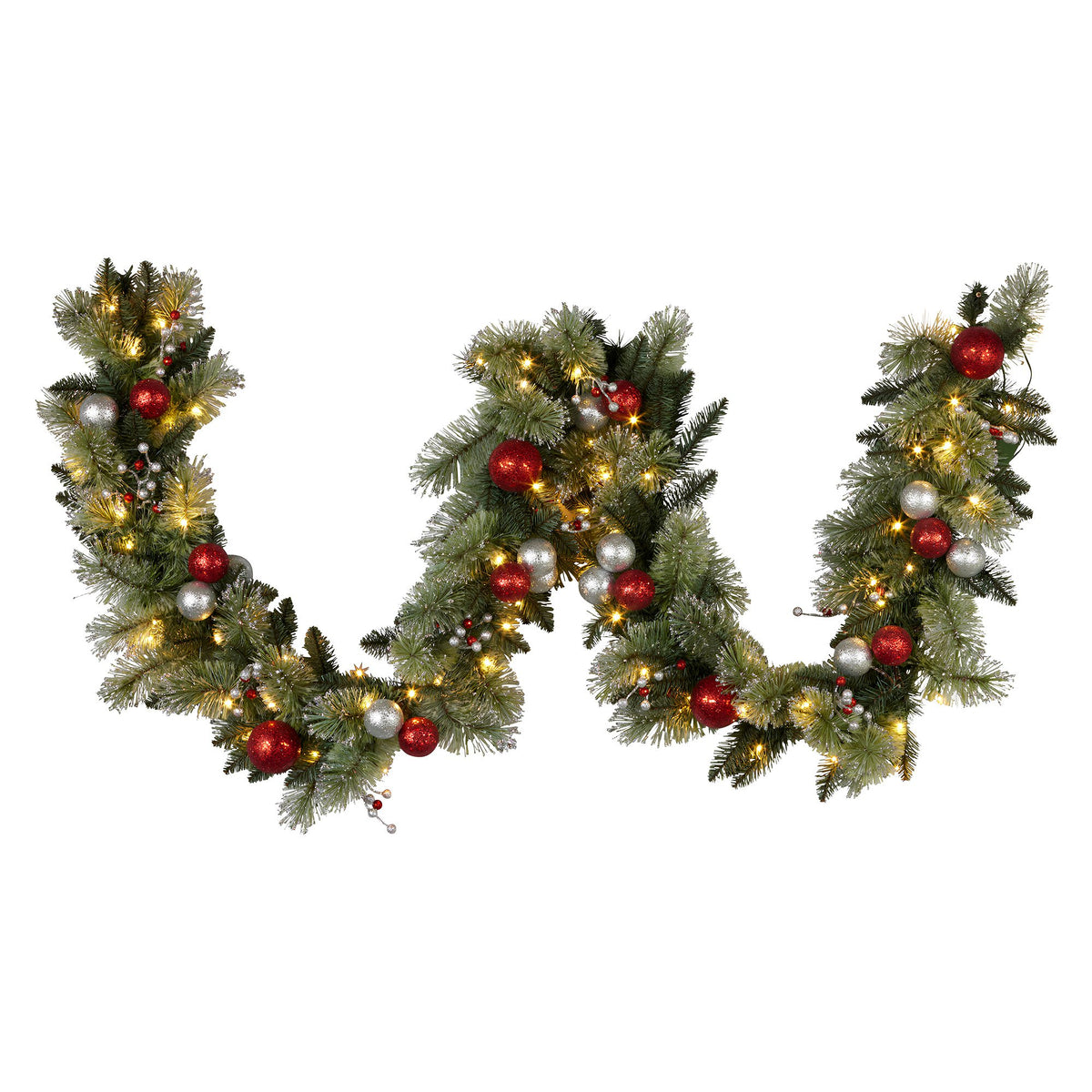 Christabelle 2.7m Christmas Garland with LED Lights and Baubles Mantle Decoration Ornament
