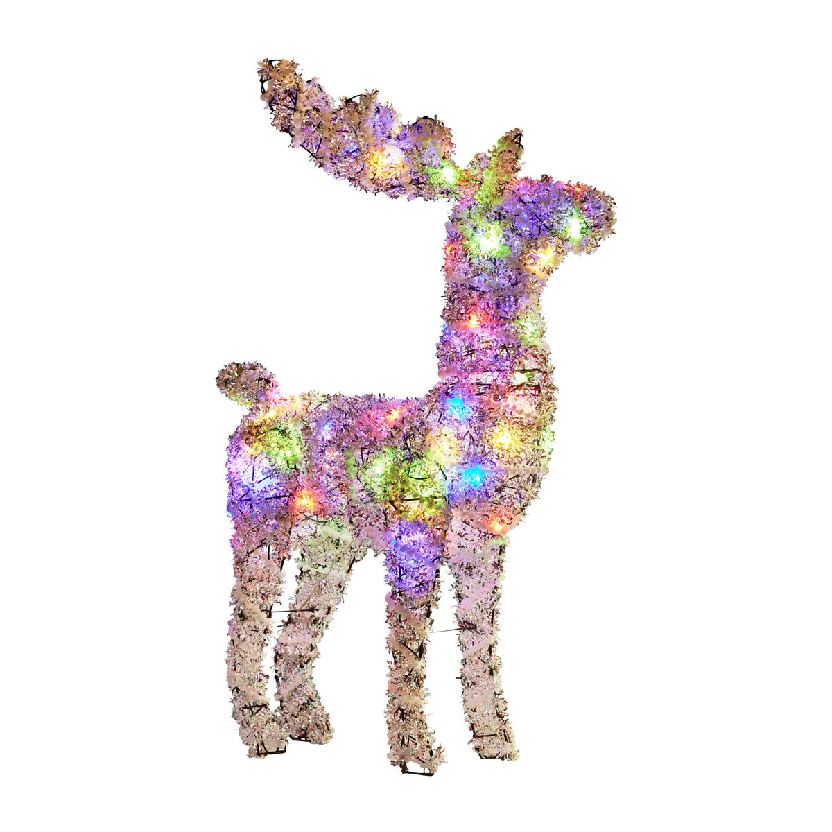 Christabelle 112cm Animated Reindeer – 80 Multi-Colour LEDs