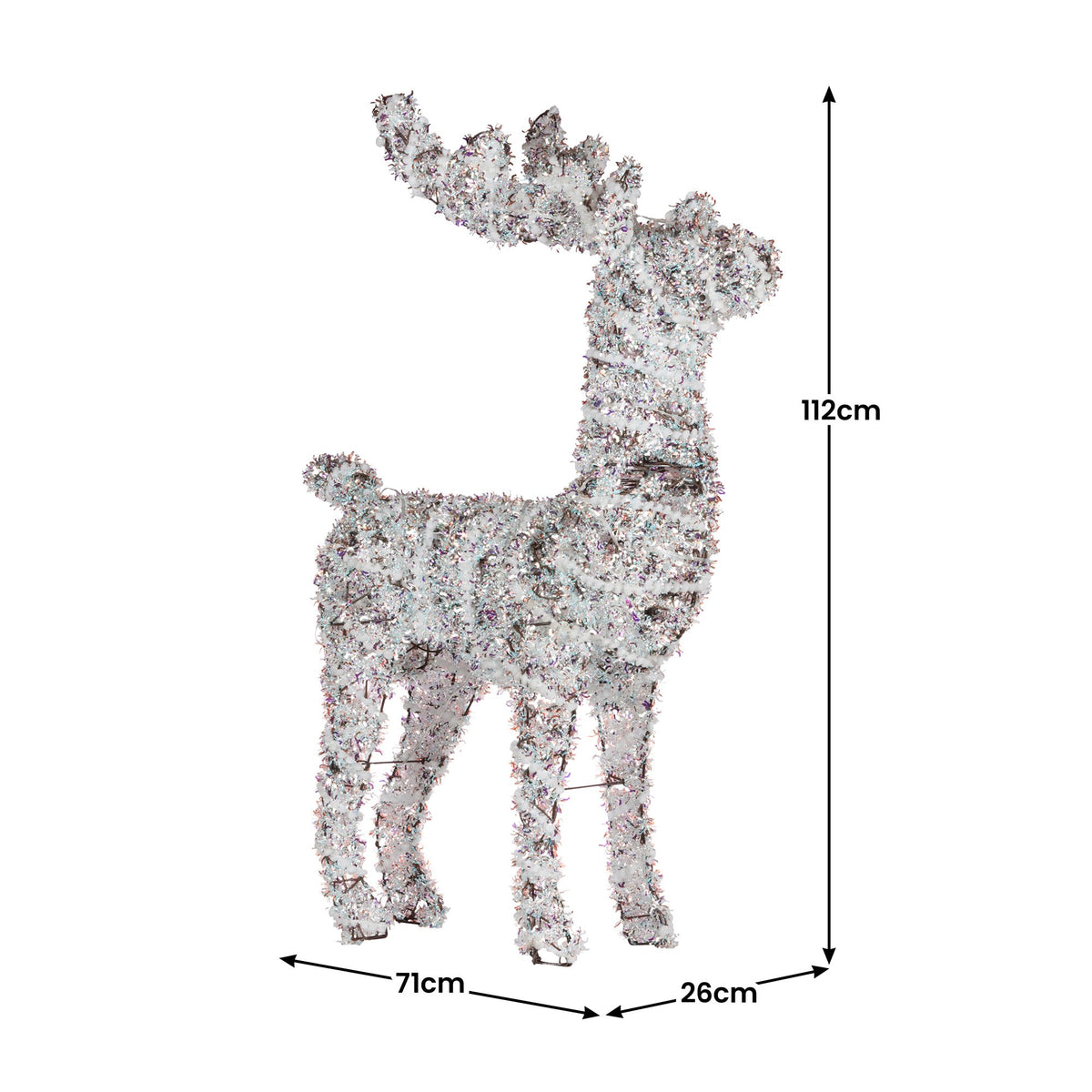 Christabelle 112cm Animated Reindeer – 80 Multi-Colour LEDs