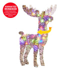 Christabelle 112cm Animated Reindeer – 80 Multi-Colour LEDs