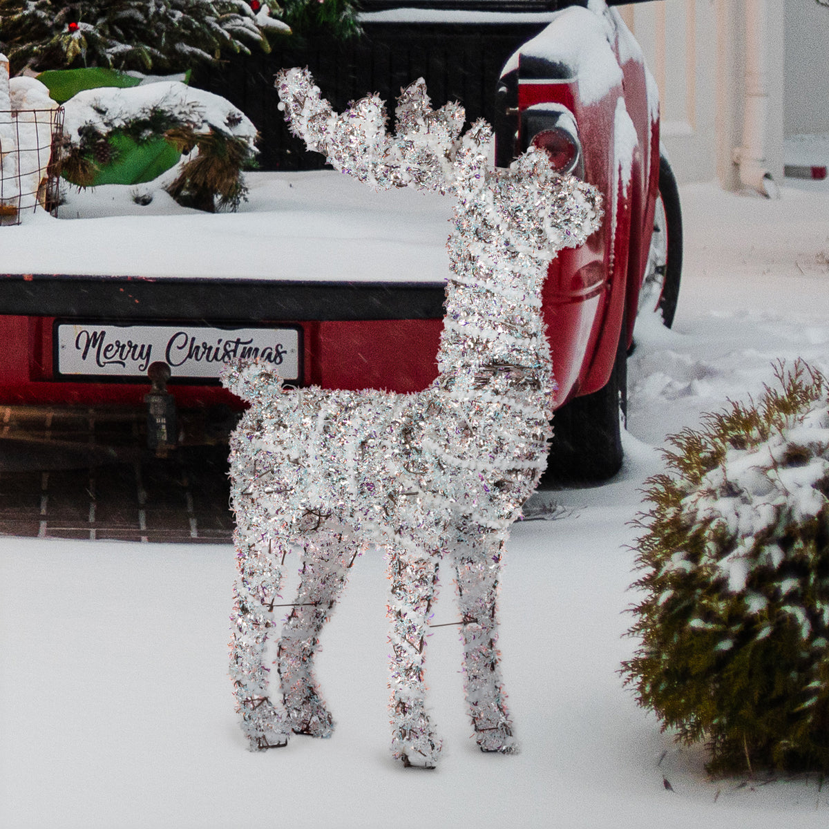 Christabelle 112cm Animated Reindeer – 80 Multi-Colour LEDs