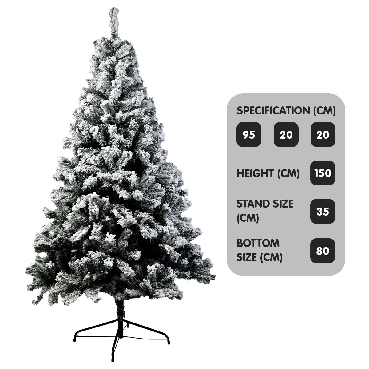 NNEDSZ Christabelle Snow-Tipped Artificial Christmas Tree 1.5m - 550 Tips