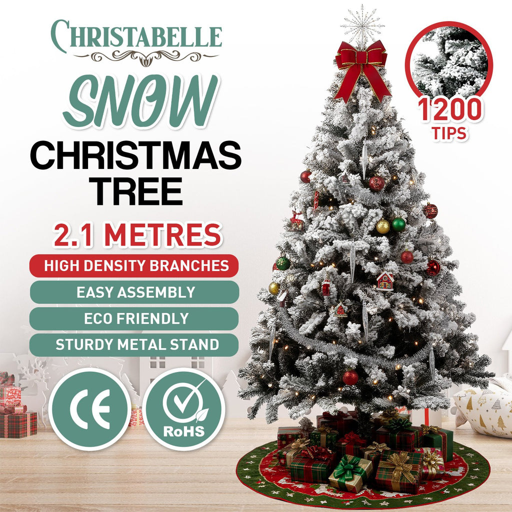 Christabelle 2.1m Snow-Tipped Christmas Tree – 1,200 Tips