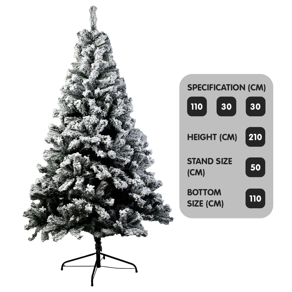 Christabelle 2.1m Snow-Tipped Christmas Tree – 1,200 Tips