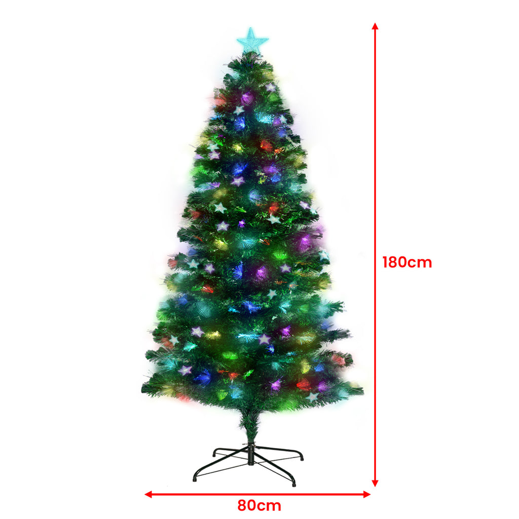 Christabelle 1.8m Enchanted Fibre Optic Christmas Tree – Twinkling Lights & Star Topper
