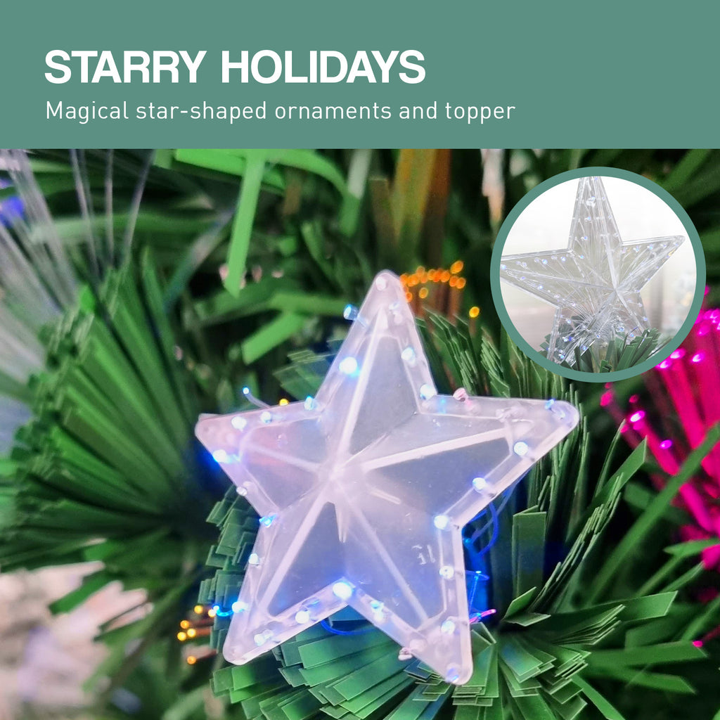 Christabelle 1.8m Enchanted Fibre Optic Christmas Tree – Twinkling Lights & Star Topper