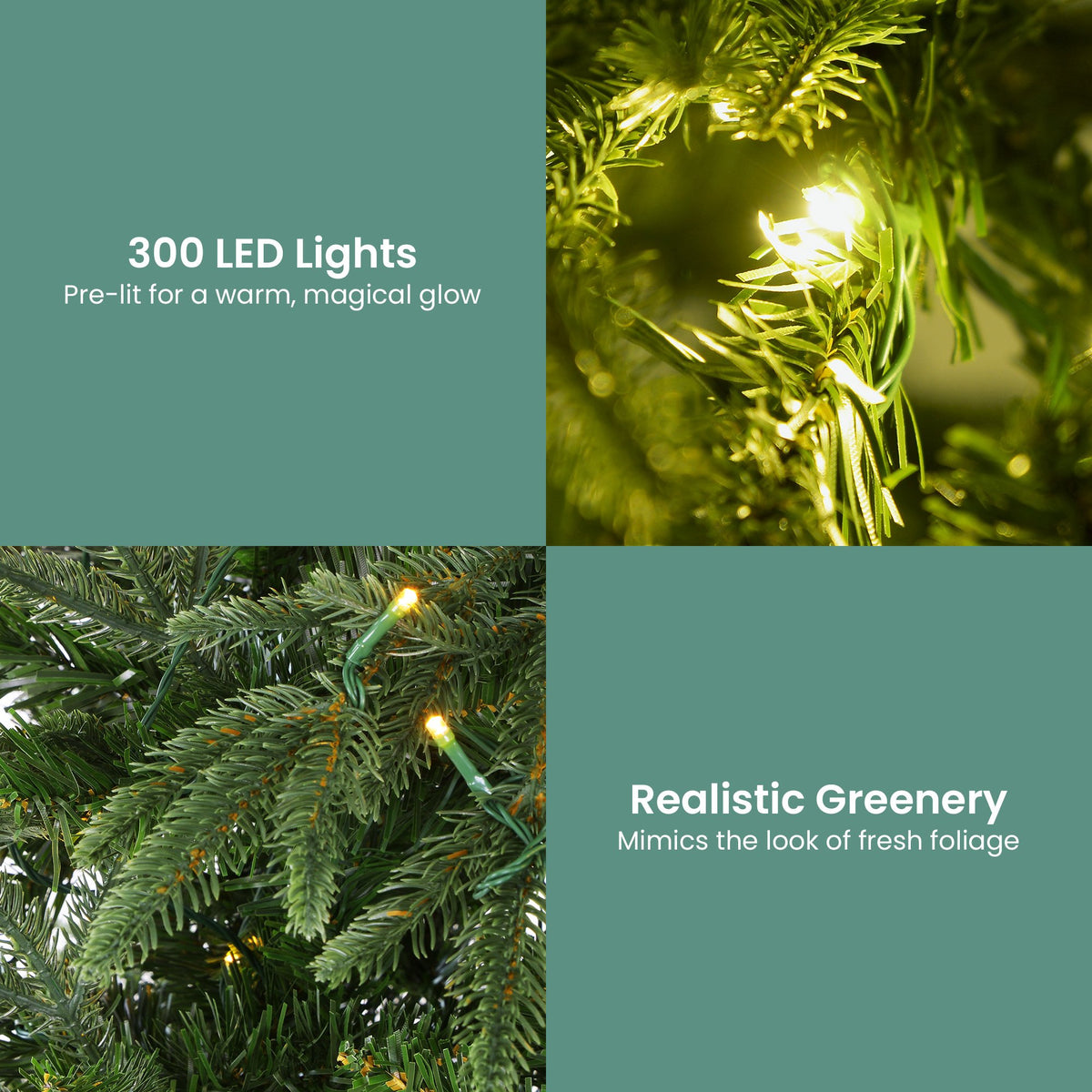 Christabelle 1.8m Everglow Fir Pre-Lit Christmas Tree – 300 LED Lights