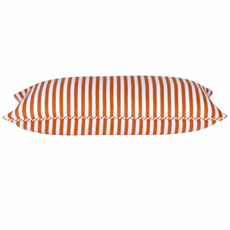 Dandi Orange & White Striped Cushion Cover – 35 × 60cm