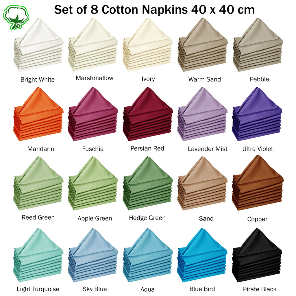 Hoydu Set of 8 Cotton OR Poly Cotton Napkins Warm Sand