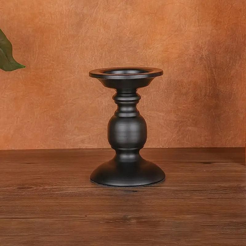 2pcs Black Iron Candle Holders for Candlelight Dinner Atmosphere Decoration Set