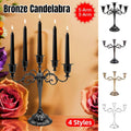 Bronze Alloy Candelabra – 3 Arm Candle Holder
