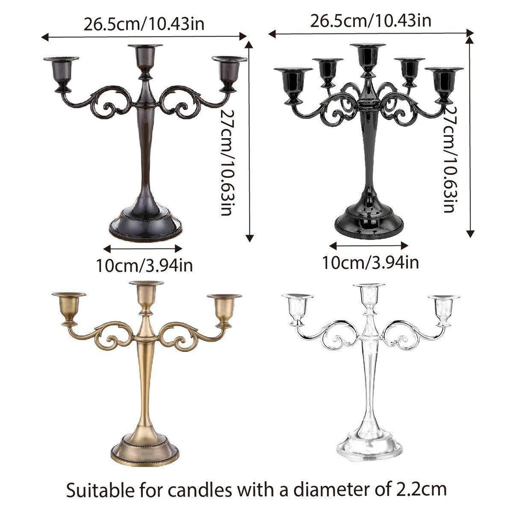 Bronze Alloy Candelabra – 3 Arm Candle Holder