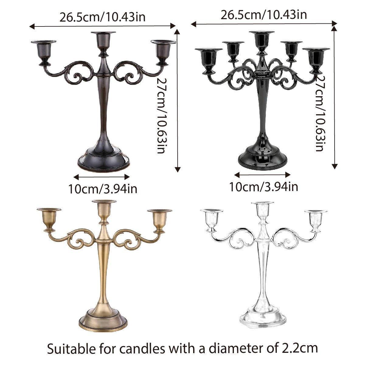 Bronze Alloy Candelabra – 3 Arm Candle Holder