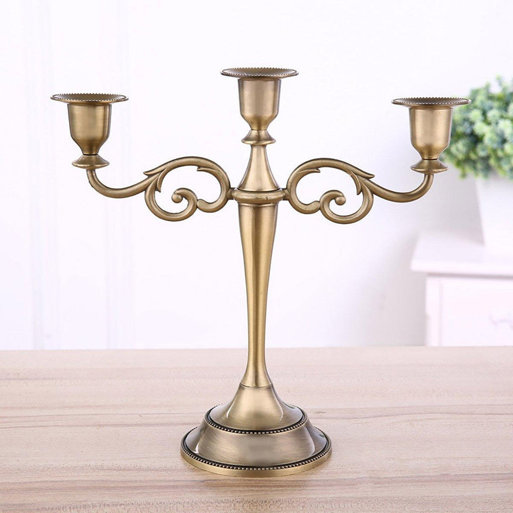 Bronze Alloy Candelabra – 3 Arm Candle Holder
