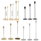Set of 3 Decorative Candlestick Holder Candle Stand for Wedding / Dinner / Party - French Gold